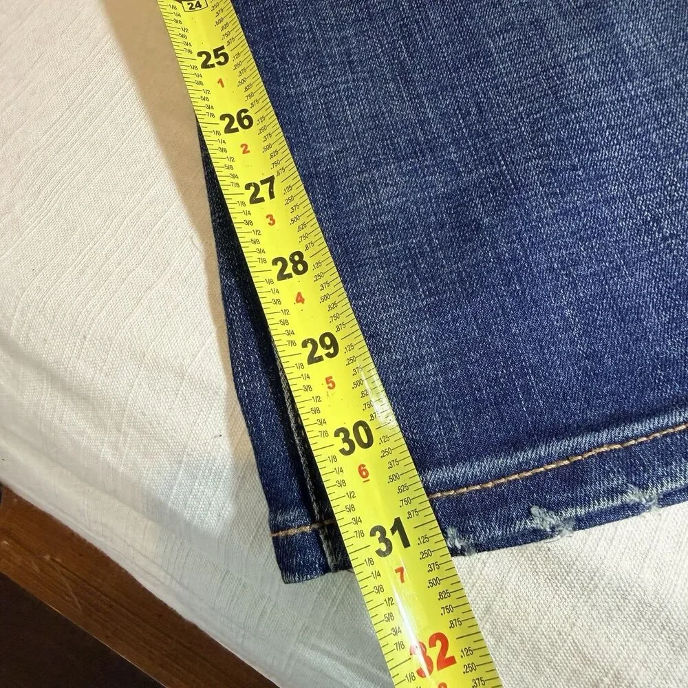 Seven 7 Jeans Mens 36 x 32 Blue Denim Slim Straight Leg Dark Wash Retro Belt